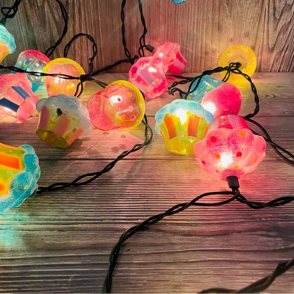 30 plastic cup cake string lights colorful cupcake strand light party decoration - Picture 9 of 14
